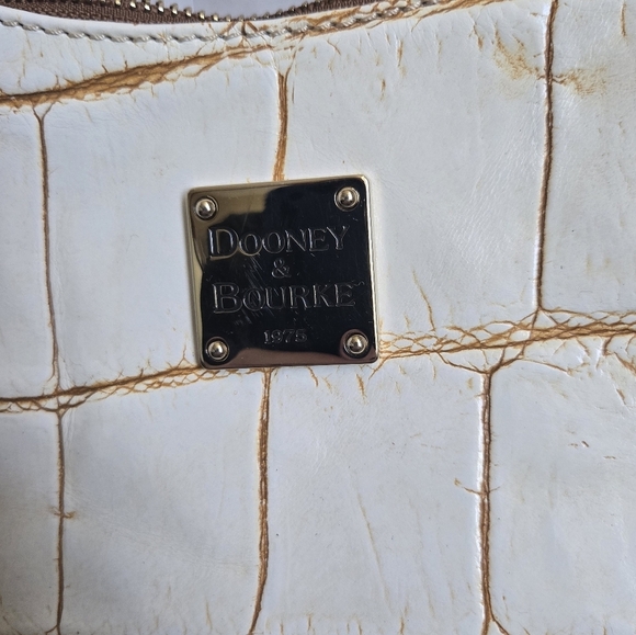 Dooney & Bourke White and Brown Croc-Embossed Women's Bag - Picture 15 of 15